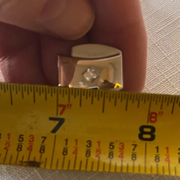 Vintage Silver Cufflinks with Crystal Detail - Picture 3 of 3